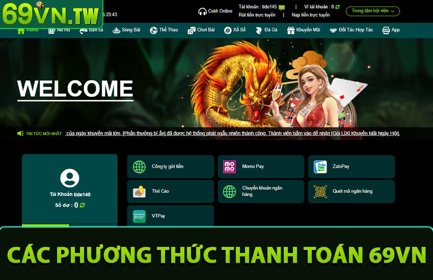 Các phương thức rút tiền 69VN thông dụng