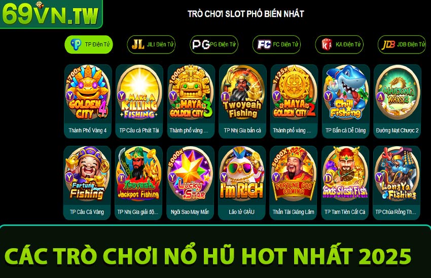 Các trò chơi nổ hũ hot nhất 2025