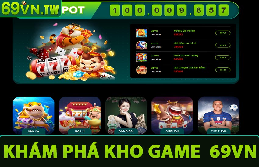 Khám phá kho game cá cược 69vn